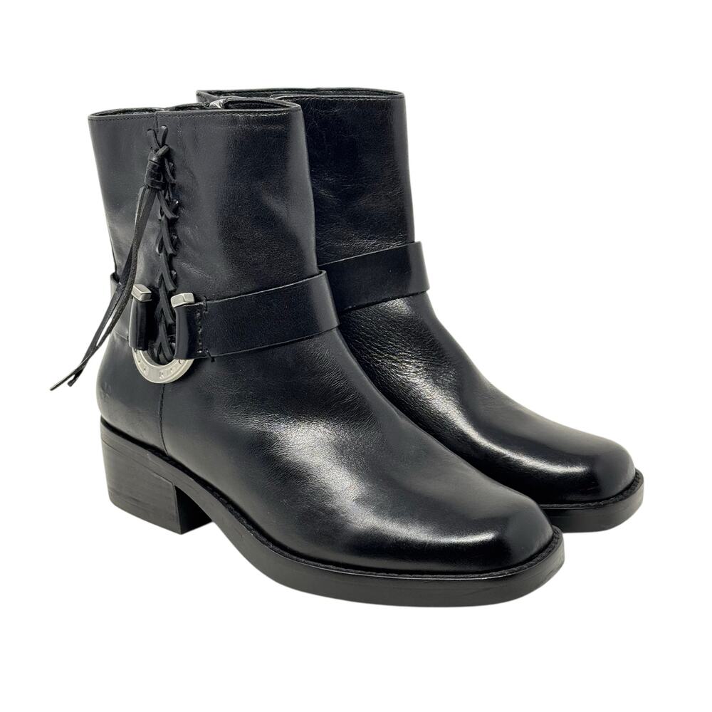 Lucky Brand Women’s Kamany Leather Moto Western Boots Size 7